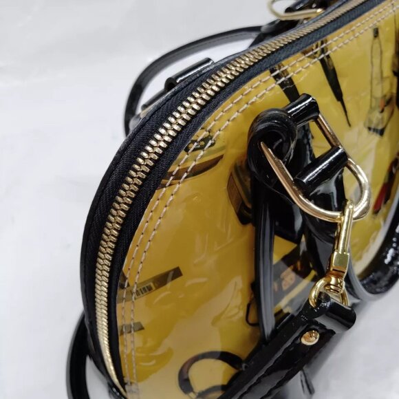 (R724) Louis Vuitton Hand Bag Alma BB Yellow Vernis - Picture 9 of 13